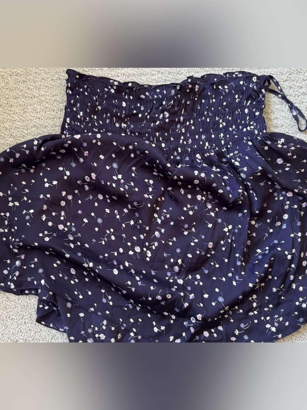 Express - Purple Floral Smocked Mini Skirt